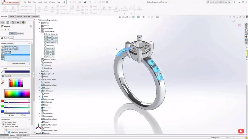 SolidWorks is ideal for geometric jewelry styles.