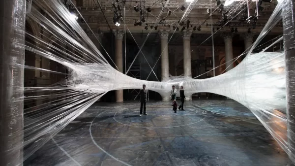 Giant Spider Webs Woven From Tape and String Tokyo to Paris