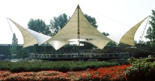 Dance Pavilion at the Federal Garden Exhibition, 1957, Cologne, Germany © Atelier Frei Otto Warmbronn