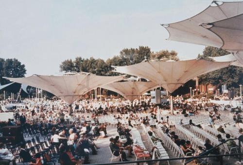 Large Umbrellas at the Federal Garden Exhibition, 1971, Cologne, Germany. Image © Atelier Frei Otto Warmbronn