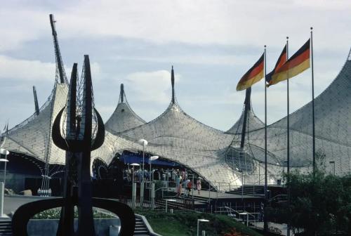 The roof of the West German Pavilion at the World Expo in Montreal in 1967- was designed by Mr Otto and Rolf Gutbrod.Credit...Hulton Archive Getty Images